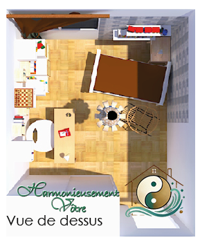 Visuel 3D du plan d’agencement feng shui de la chambre du garçon