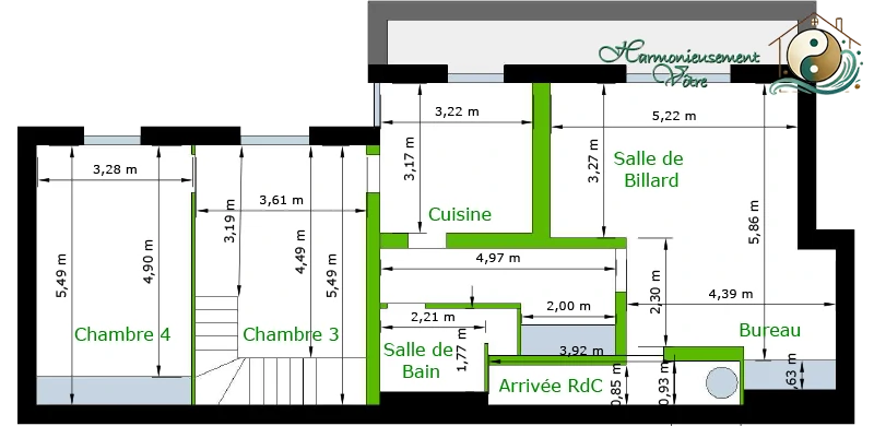 Plan métré de l’existant du rez-de-chaussée de ce projet de ce Projet de Design d’Espace