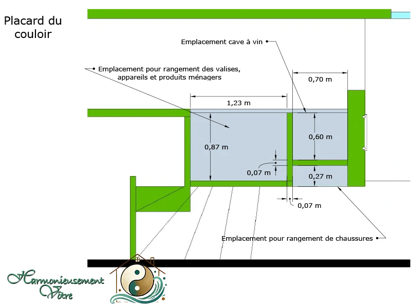 Nouveau plan d'agencement du Rez-de-Chaussée – Détail du Couloir