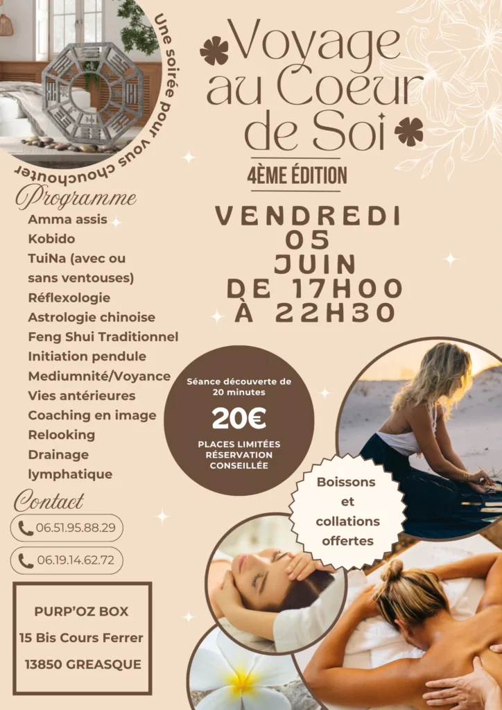 "Voyage au Coeur de Soi" revient pour une nouvelle soirée bien-être à Gréasque